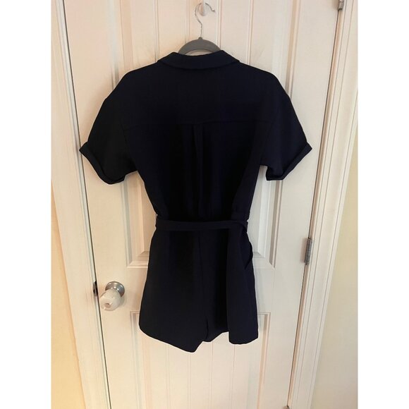 Anthropologie Greylin Delton Utility Navy‎ Blue Structured Romper Sz Small - Picture 5 of 6